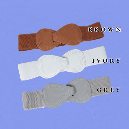 50s Vintage Faux Leather Elastic Belt Cinch Waistband - Gowntownvintage