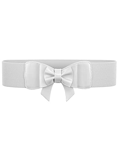 Womens Belt- Ivory Color Wid Belt for Casual Formal Dress or Jean