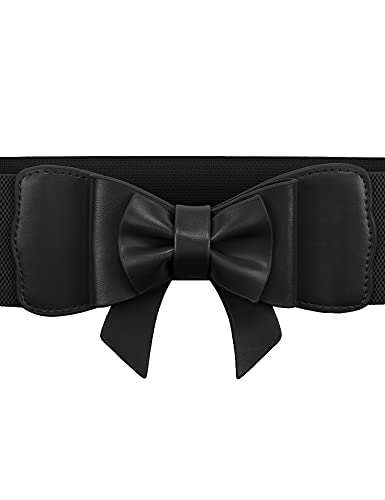 Womens Belt- Black Color Wid Belt for Casual Formal Dress or Jean