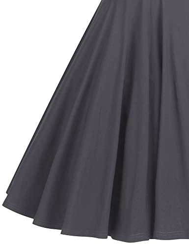 40s 50s Vintage Women`s  Grey Shawl Collar Vneckline Shirt Dress With Pockets