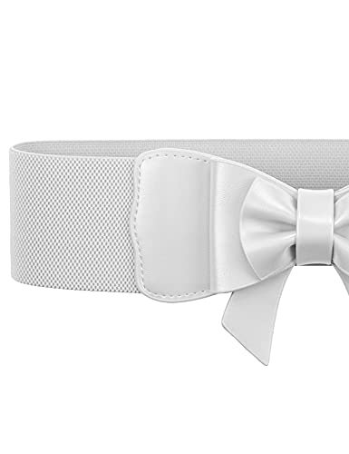 Womens Belt- Ivory Color Wid Belt for Casual Formal Dress or Jean