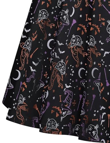 50s  Vintage Hallloween Day  Swing Dress  In  Roller Collar - Gowntownvintage