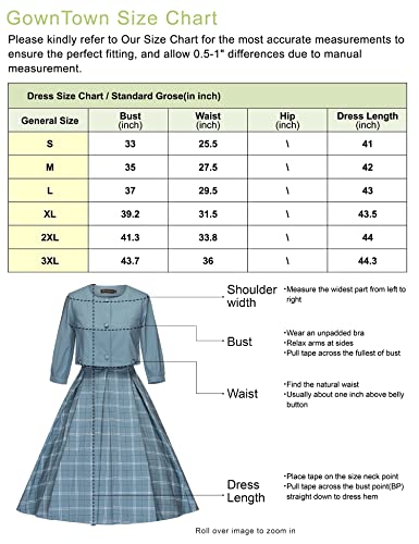Women`s 1950s Blue Plaid Audrey Hepburn Style Tea Dress With Jacket - Gowntownvintage