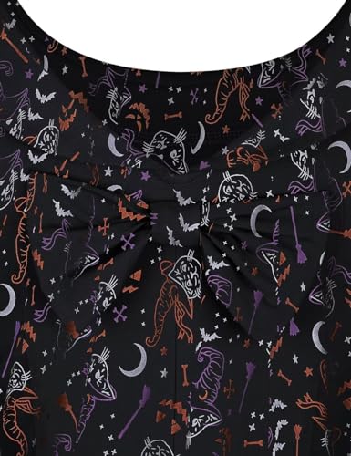 50s  Vintage Hallloween Day  Swing Dress  In  Roller Collar - Gowntownvintage