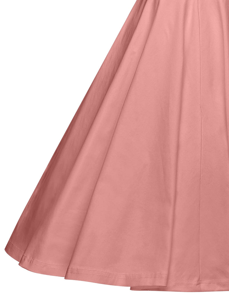 Women`s 1950s  Sweetheart Neckline Darkpink Party Dress With Chiffon Cloak - Gowntownvintage
