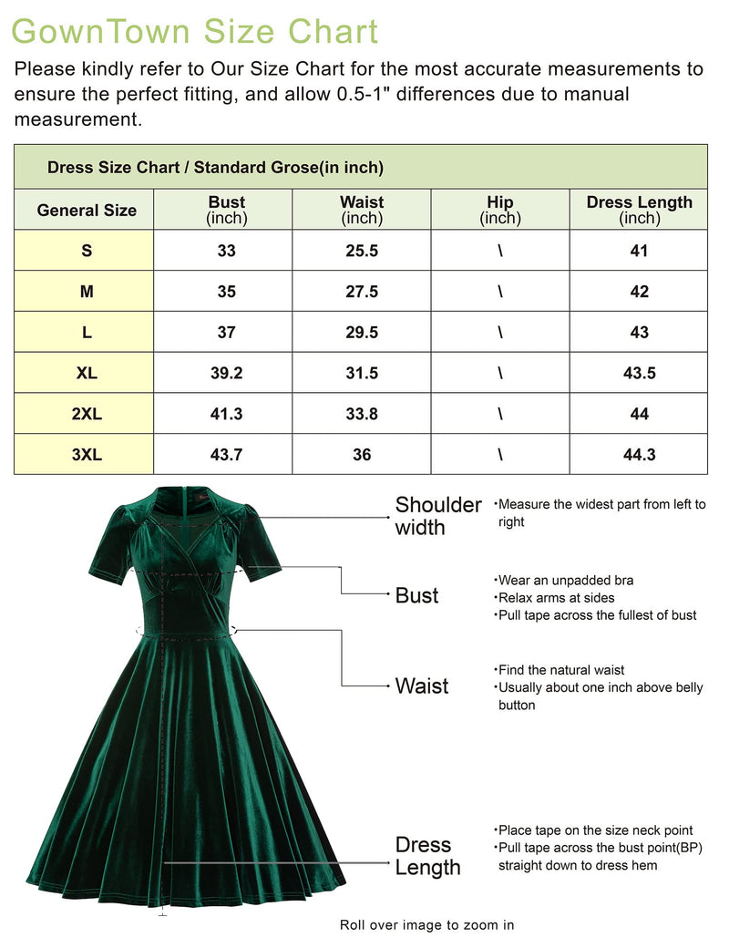 Women`s 1950s Vintage  Velvet Darkgreen Party Dress - Gowntownvintage