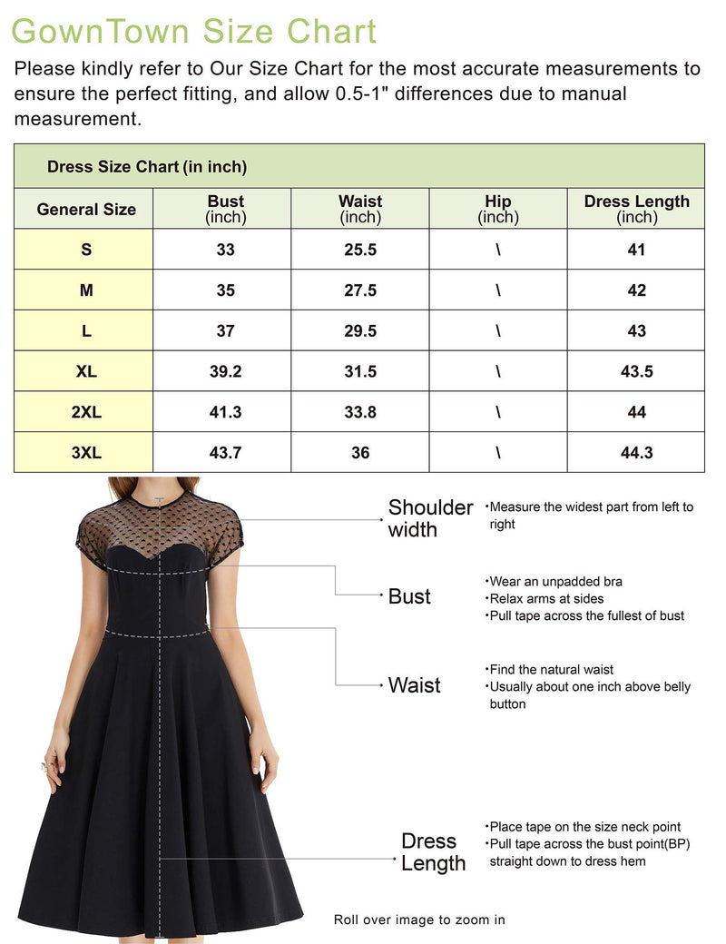 50s  Round Neckline Semi-transparent Lace Top Red Splicing Party Swing Dress With Pockets - Gowntownvintage