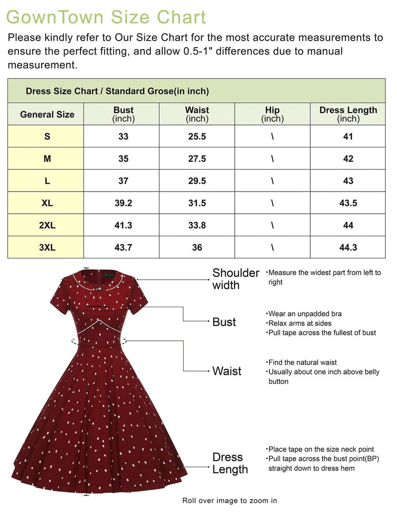 Women`s 50s Black Polka Dots  Inserted V waistline Vintage Party Dress With Pockets - Gowntownvintage