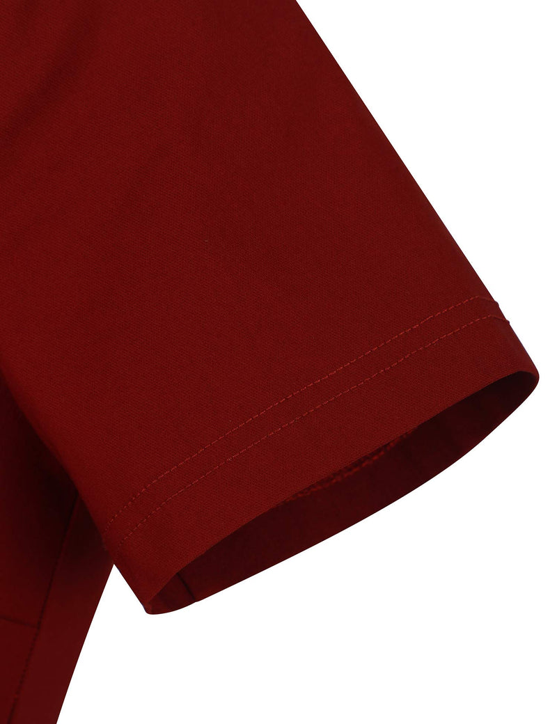50s  Vintage Darkred Dress  In  Roller Collar - Gowntownvintage