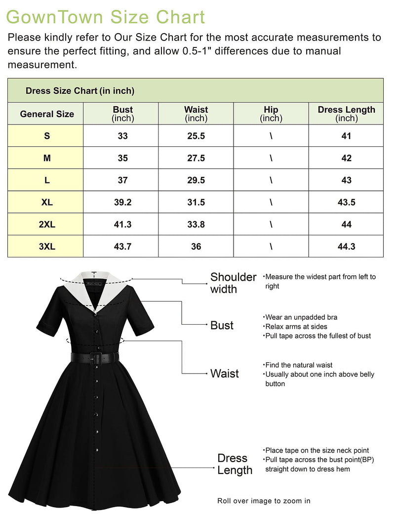 50s Lapel Collar Vneckline  Blue Shirtwaist Vintage Dress With Belts&Pockets - Gowntownvintage