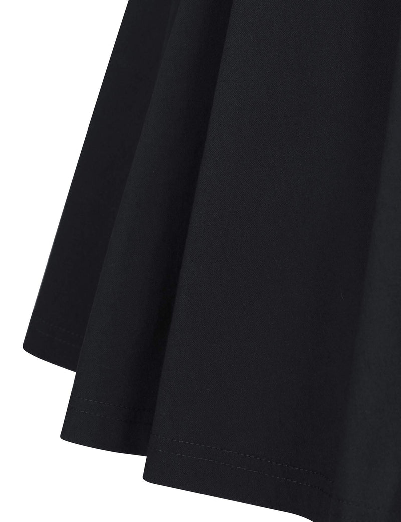 40s 50s Vintage Women`s   Black Lapel Collar  Vneckline Shirt Dress With Pockets - Gowntownvintage