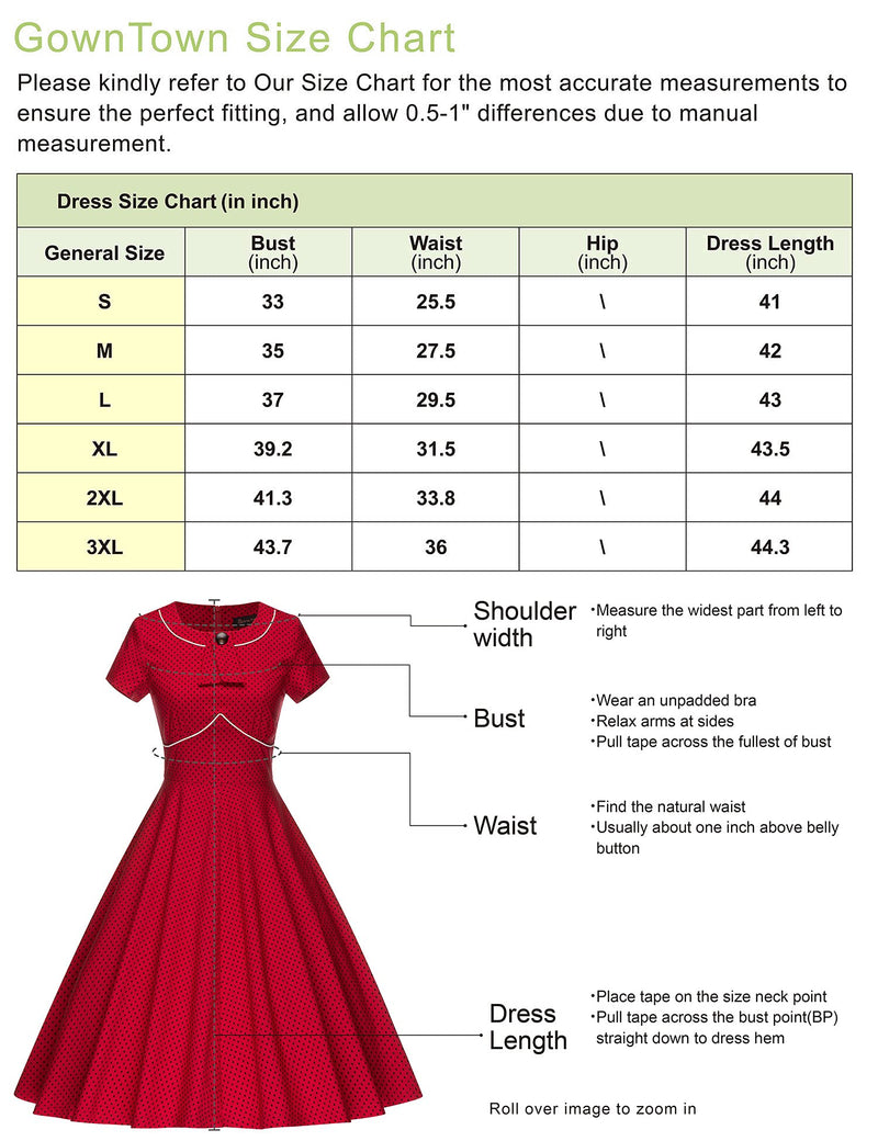 Women`s 50s Darkred Dot Inserted V waistline Vintage Party Dress With Pockets - Gowntownvintage