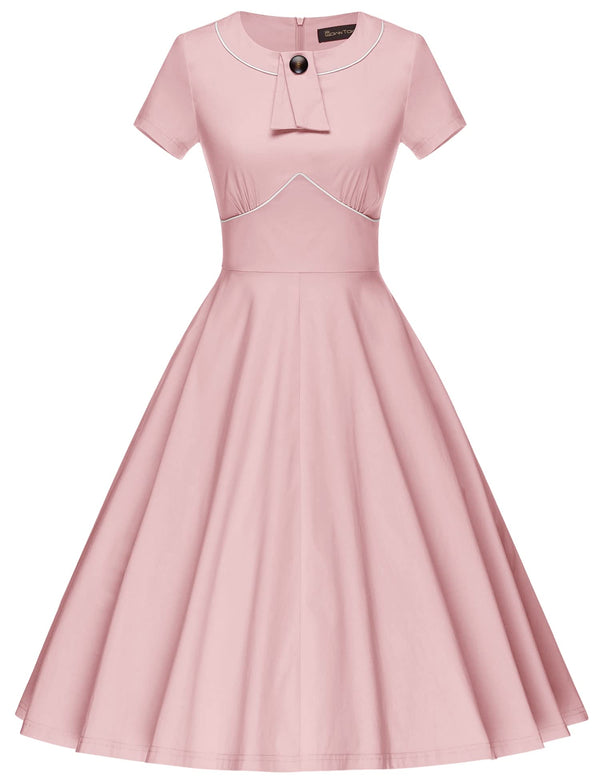 vintage pink dress with pockets