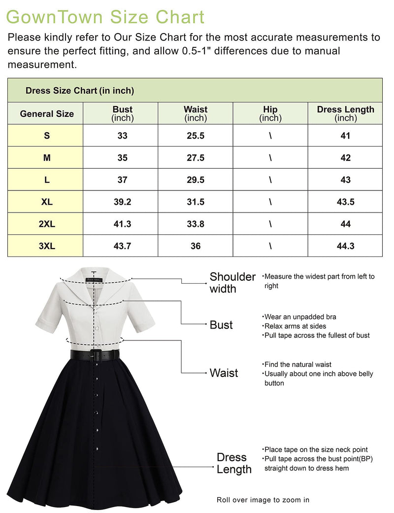 1950s Lapel Collar Vneckline Shirtwaist Vintage Dress With Belts&Pockets - Gowntownvintage