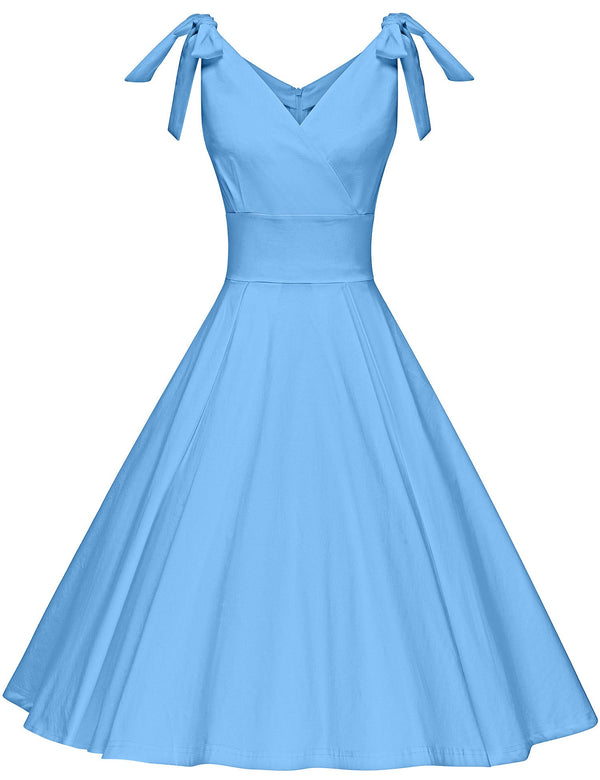 1950s summer dress, adjustable shoulder strap dress, swing dress with pockets